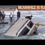 Sortir une auto d'un lac gelé à la manière russe
